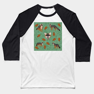 Grey Foxes Green Baseball T-Shirt